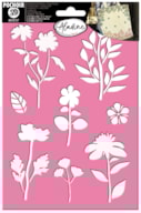 STENCIL ADESIVO 3D  21X14.8CM  FLORES 81183